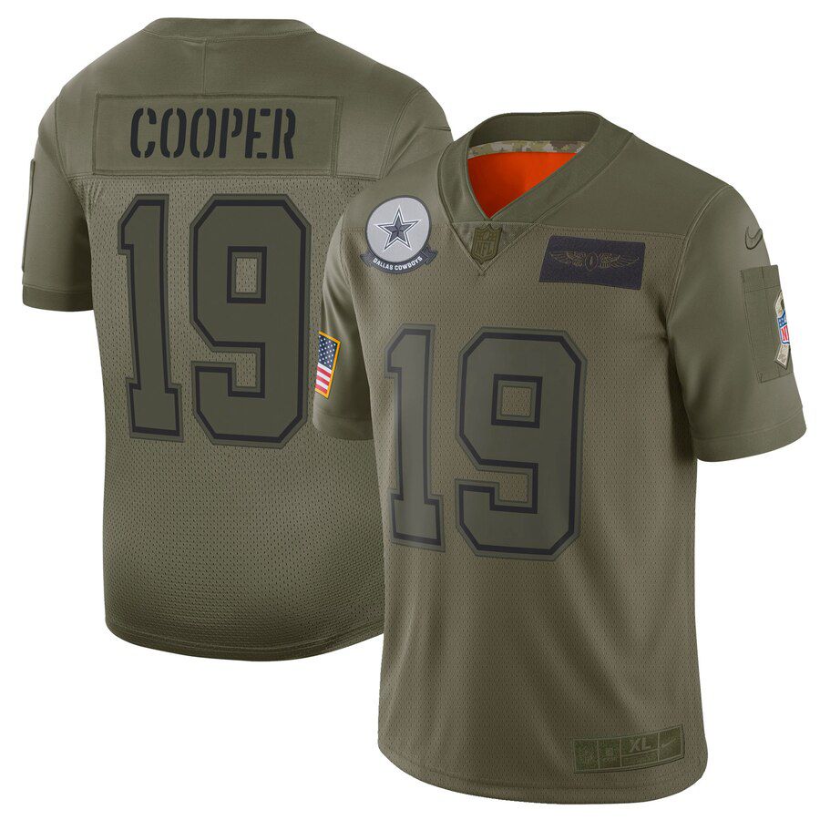 Men Dallas cowboys #19 Cooper Green Nike Olive Salute To Service Limited NFL Jerseys